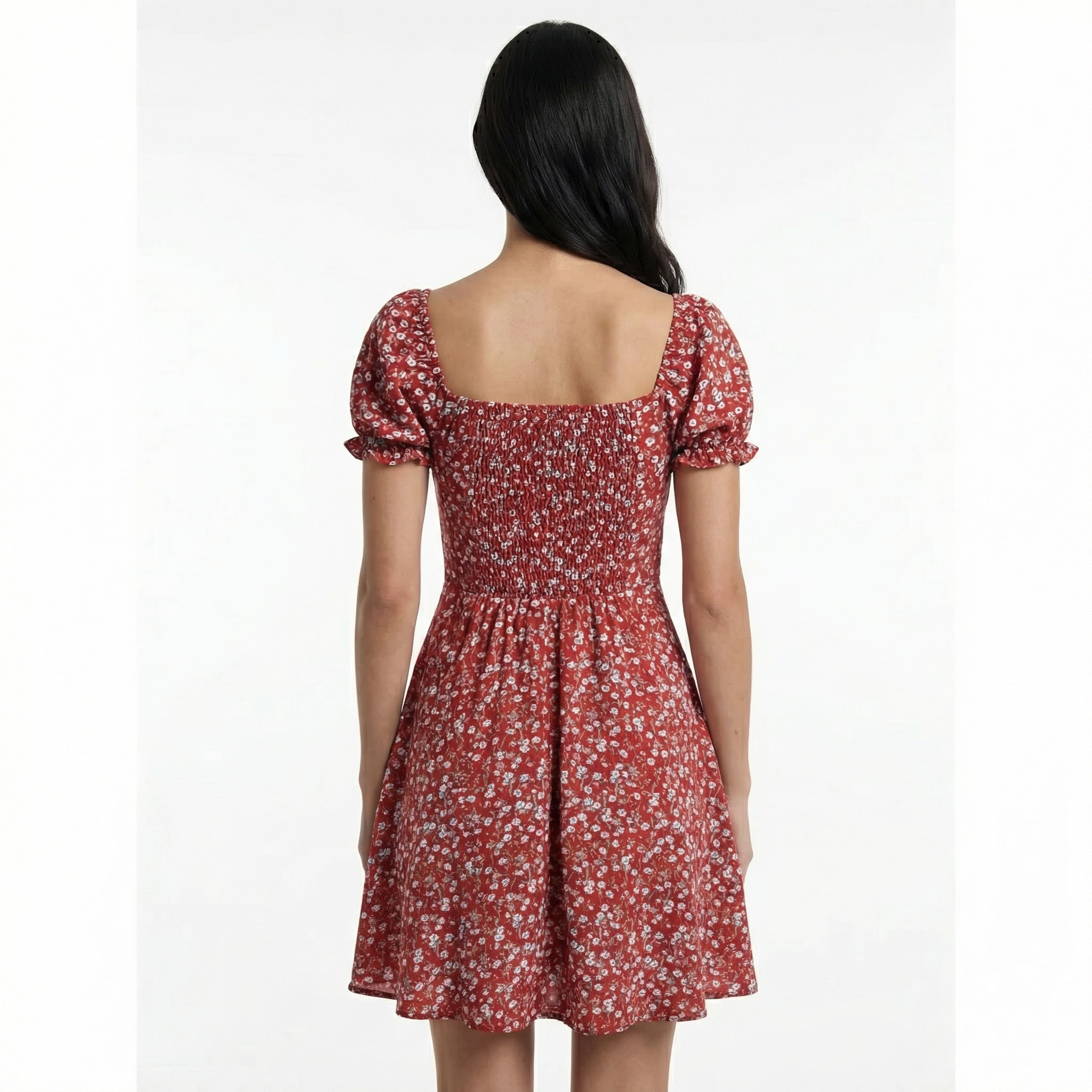 Floral Off-the-Shoulder Dress - Romantic Floral Pattern, Fitted Waist, Summer Party Style