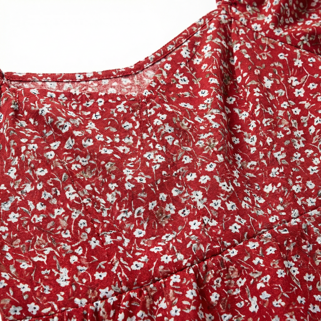 Floral Off-the-Shoulder Dress - Romantic Floral Pattern, Fitted Waist, Summer Party Style