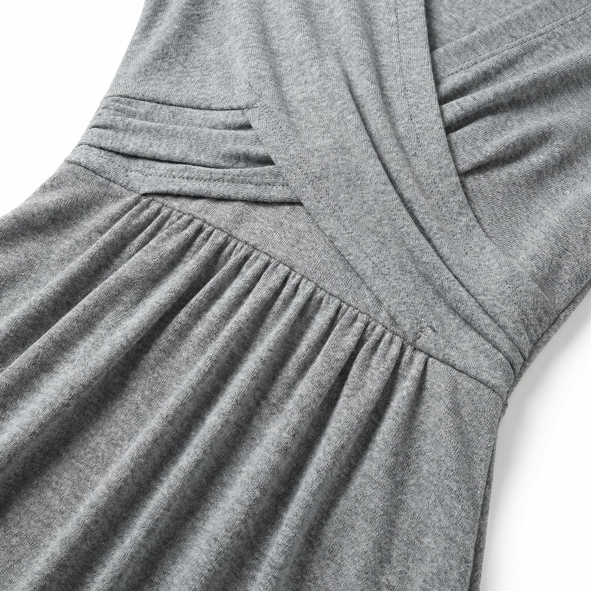 Women's Formal Wrap Midi Dress - Elbow-Length Sleeves, Side Pockets, A-Line Flare