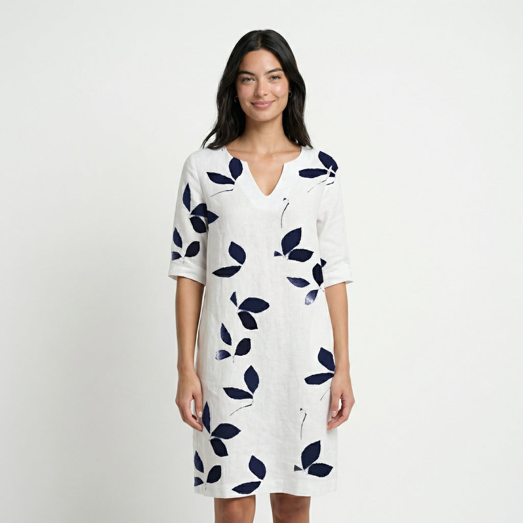 Amanda Minimalist Summer Dress - Terylene Fabric, Solid Pattern, Comfortable Relaxed Fit