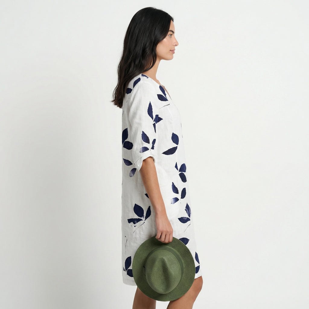 Amanda Minimalist Summer Dress - Terylene Fabric, Solid Pattern, Comfortable Relaxed Fit