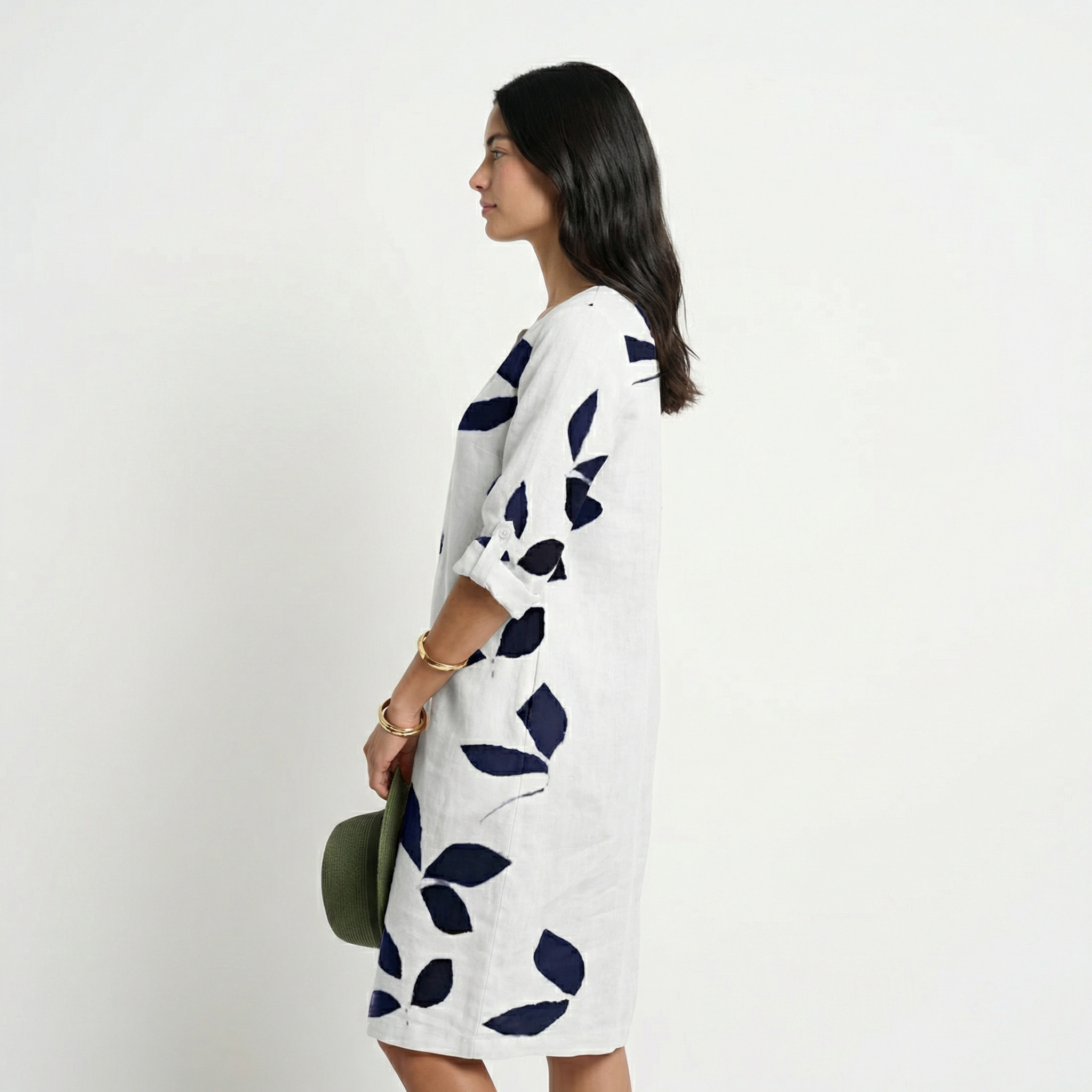 Amanda Minimalist Summer Dress - Terylene Fabric, Solid Pattern, Comfortable Relaxed Fit