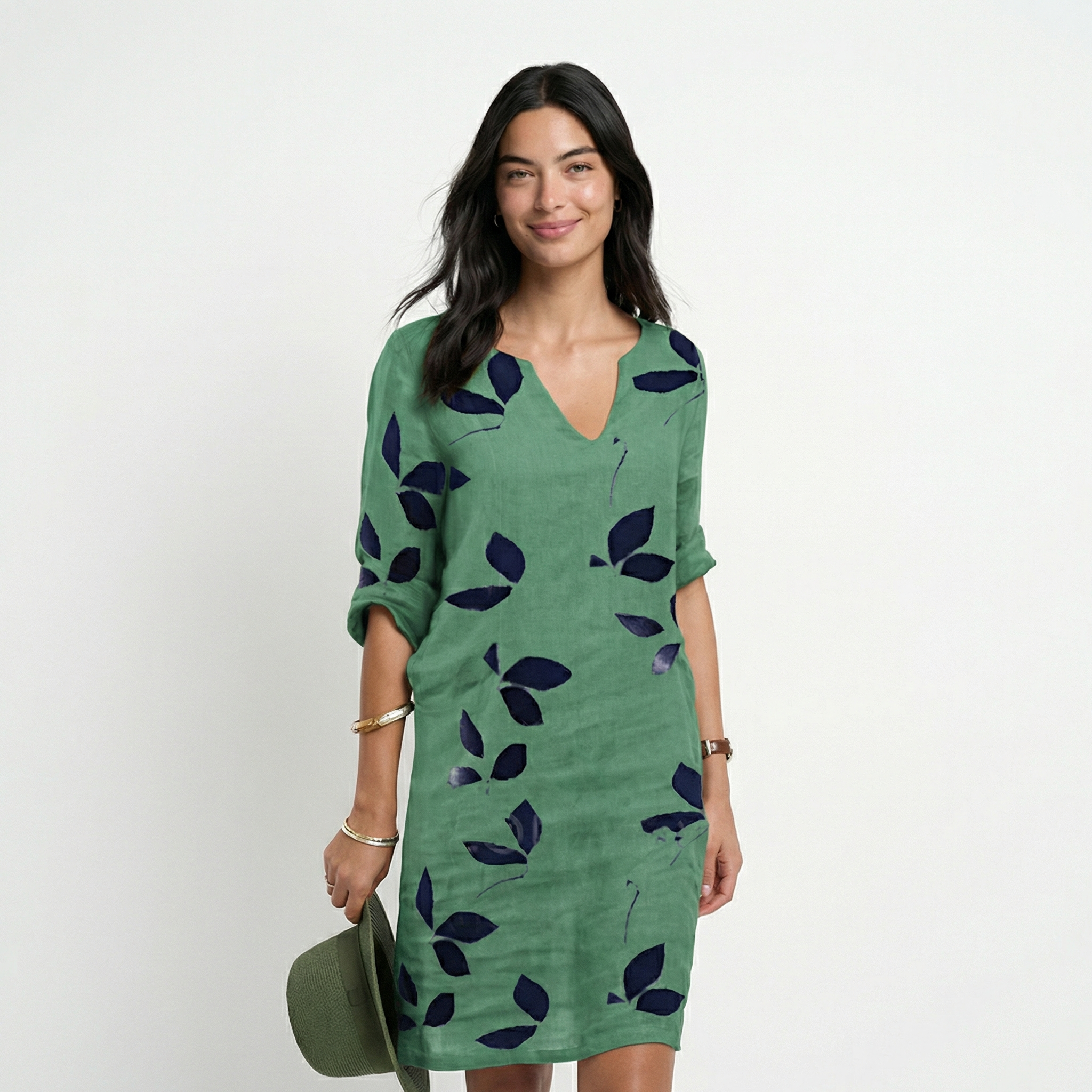 Amanda Minimalist Summer Dress - Terylene Fabric, Solid Pattern, Comfortable Relaxed Fit