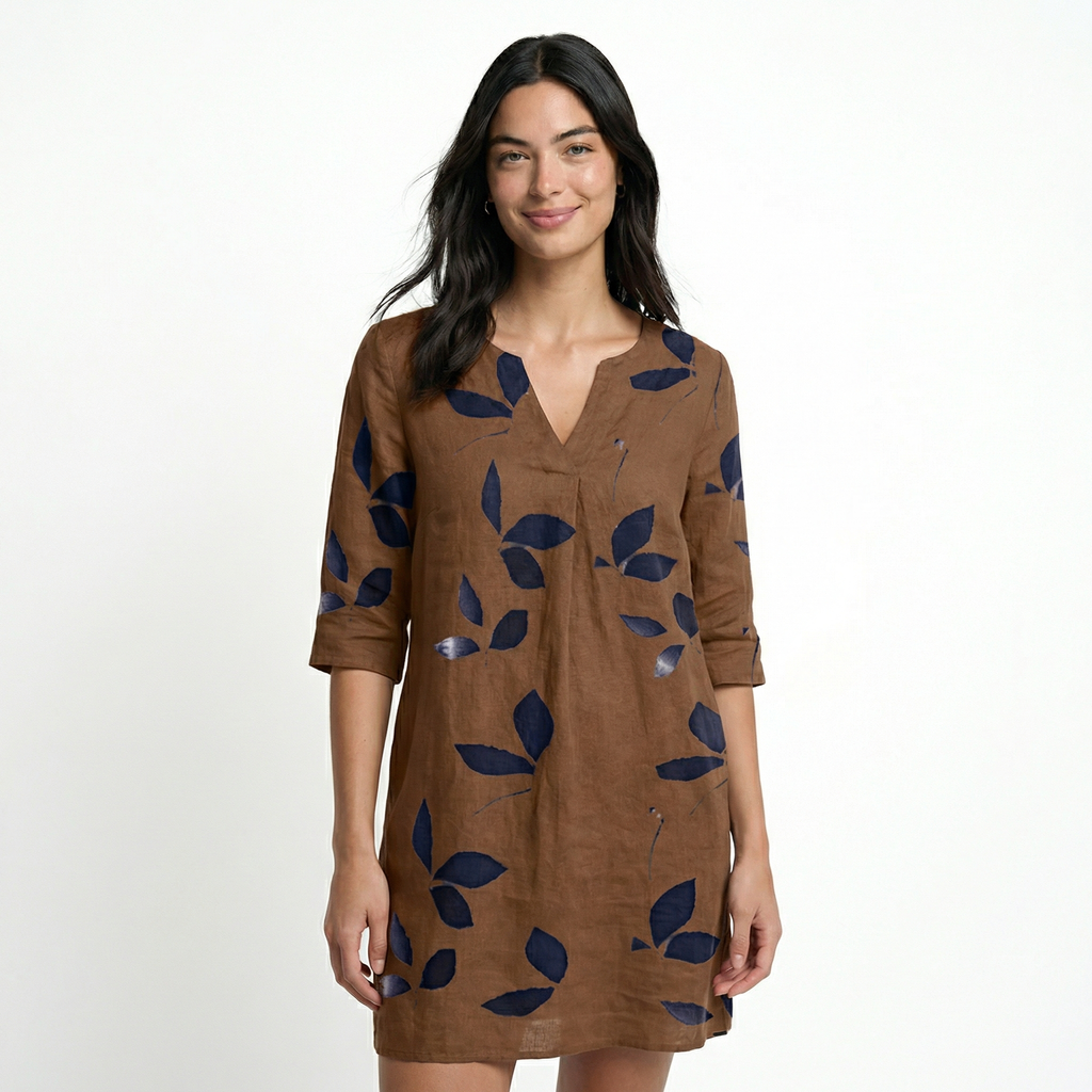 Amanda Minimalist Summer Dress - Terylene Fabric, Solid Pattern, Comfortable Relaxed Fit