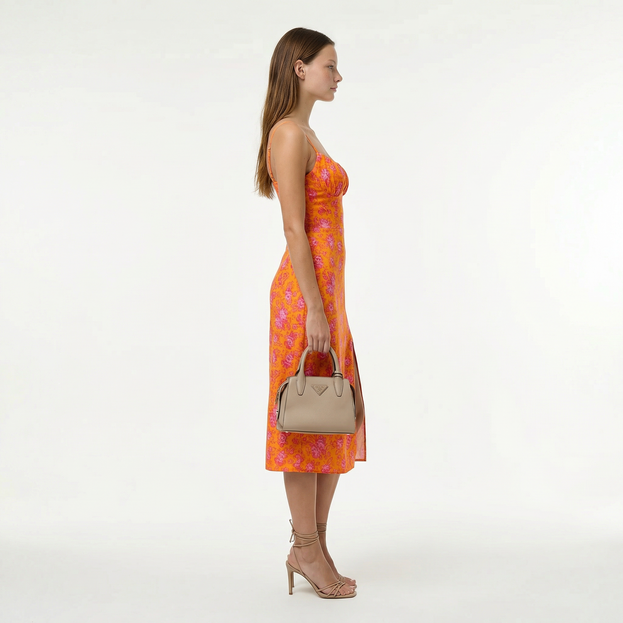 Classic Floral Summer Midi Dress - Ruched Sweetheart Neckline, Adjustable Straps, Smocked Back