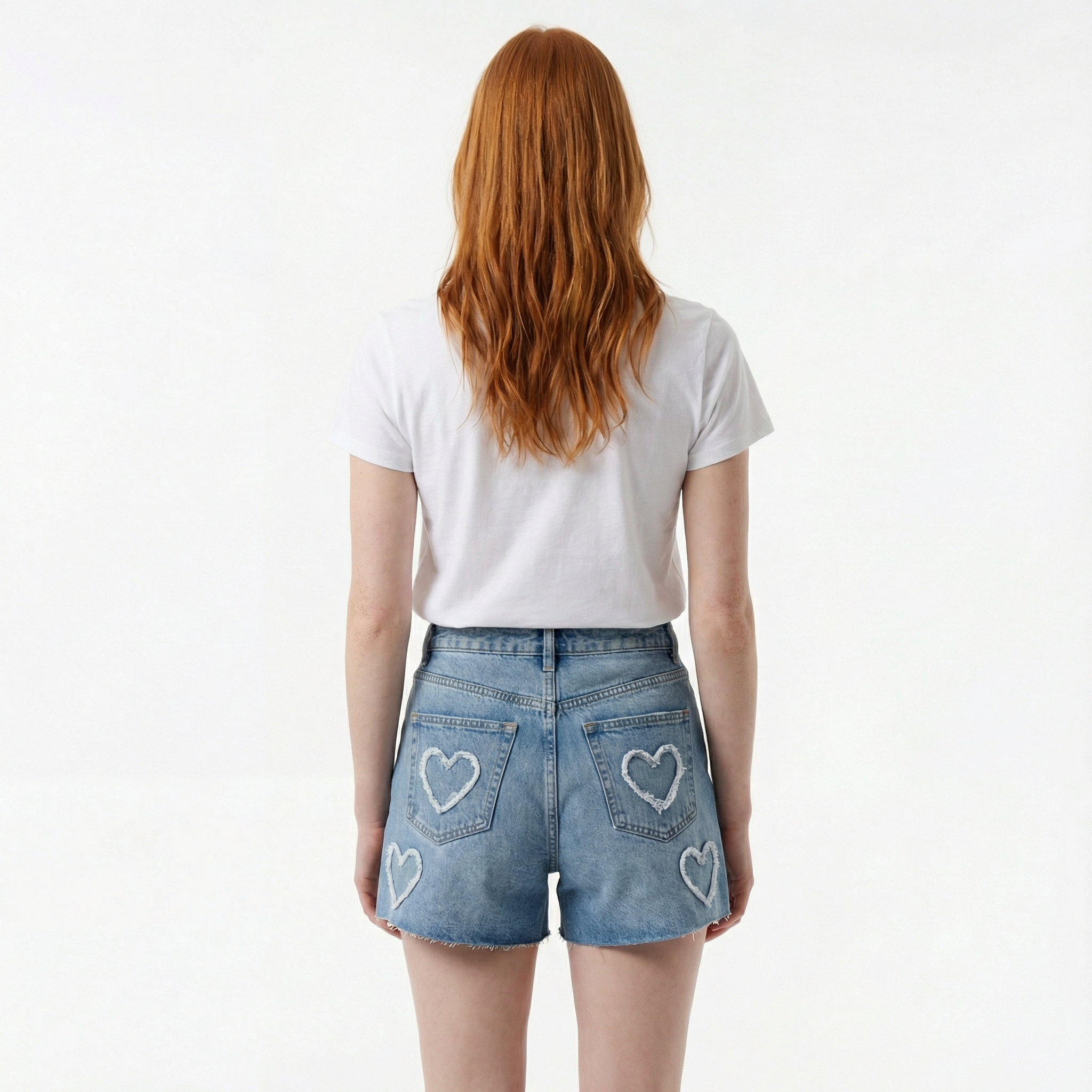 Heart Print Casual Summer Shorts - Mid-Thigh Length, Comfortable Fit, Playful Pattern