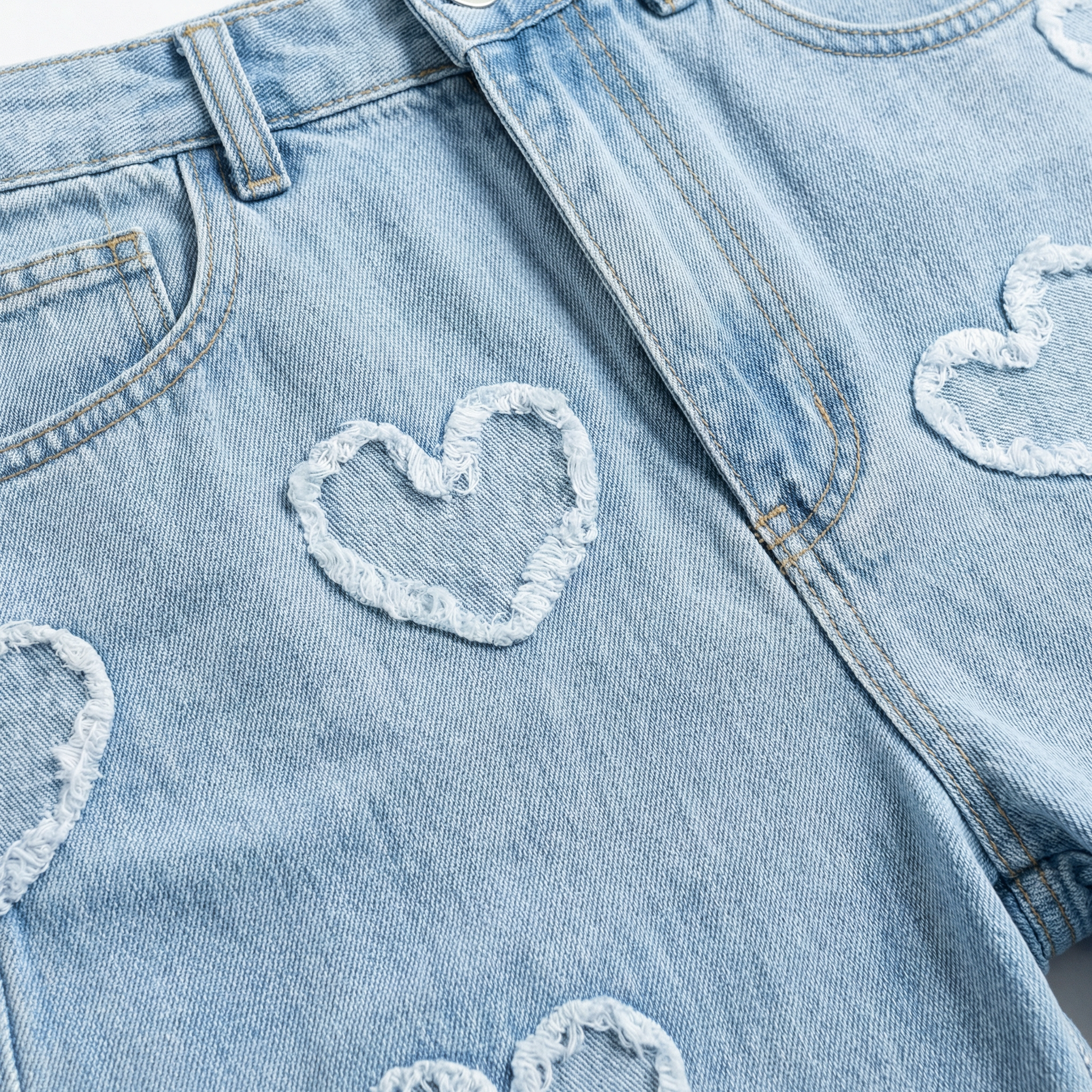 Heart Print Casual Summer Shorts - Mid-Thigh Length, Comfortable Fit, Playful Pattern