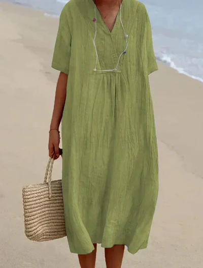 Malina Boho Airy Summer Dress - Flowing Cut, Breathable Fabric, Romantic Bohemian Details