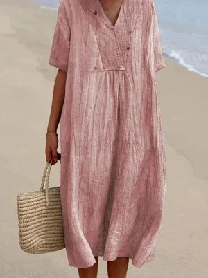 Malina Boho Airy Summer Dress - Flowing Cut, Breathable Fabric, Romantic Bohemian Details