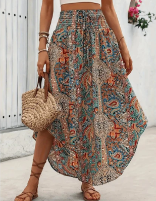 Juliane Bohemian Casual Skirt - Flowy Silhouette, Lightweight Breathable Fabric, Flattering Relaxed Fit
