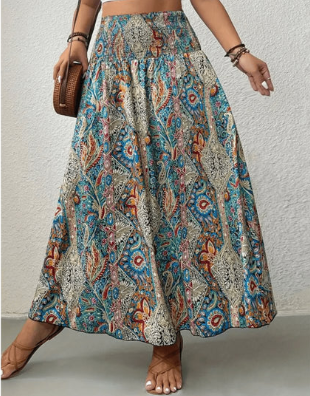 Juliane Bohemian Casual Skirt - Flowy Silhouette, Lightweight Breathable Fabric, Flattering Relaxed Fit