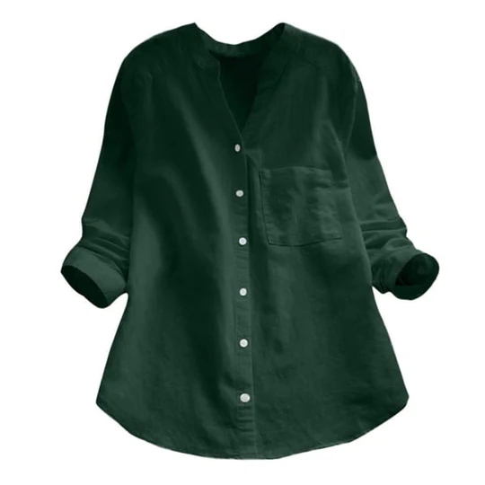Dahlia Women's Relaxed Fit Shirt Blouse - Button Front, Minimalist Design, Lightweight Summer Style