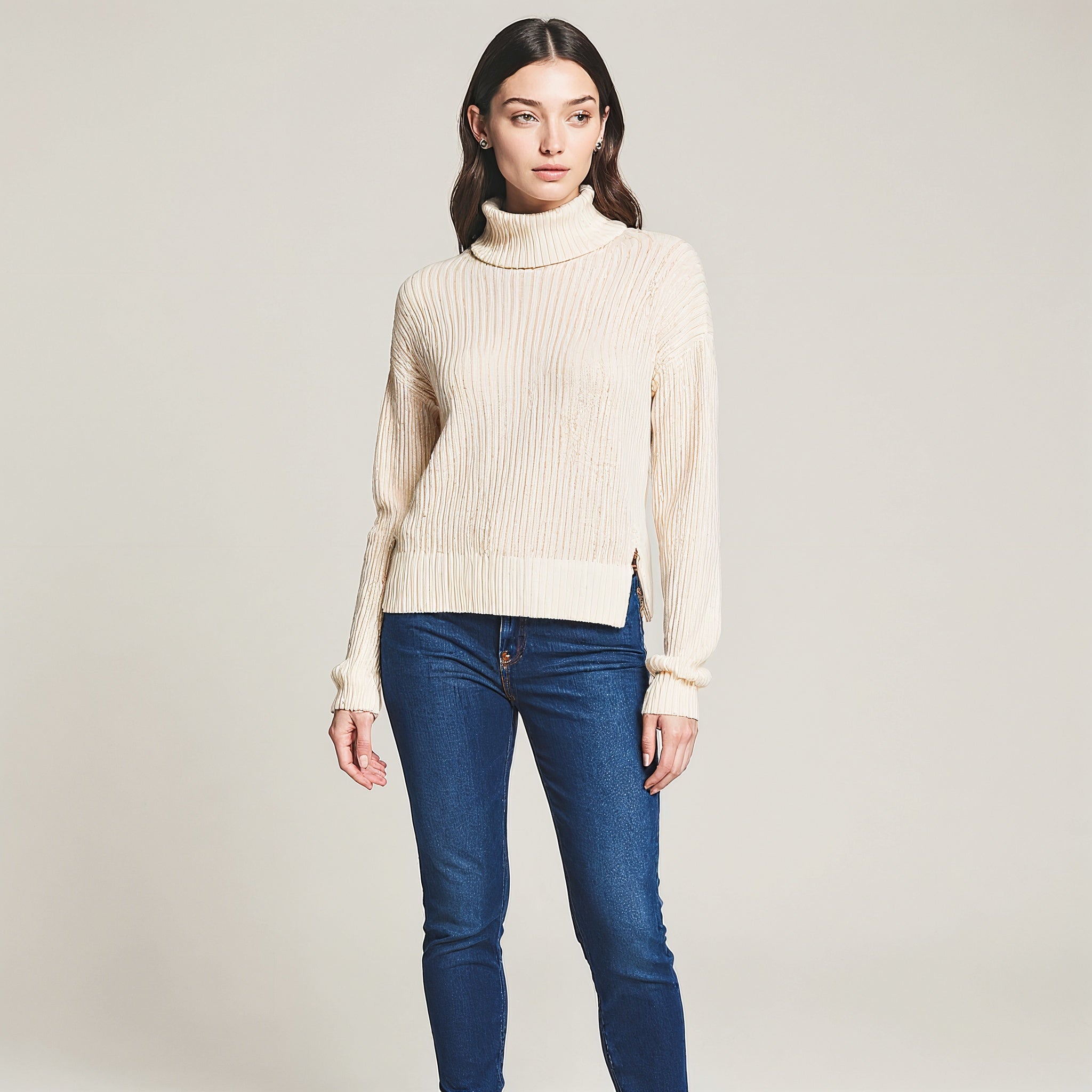 Ribbed Turtleneck Sweater