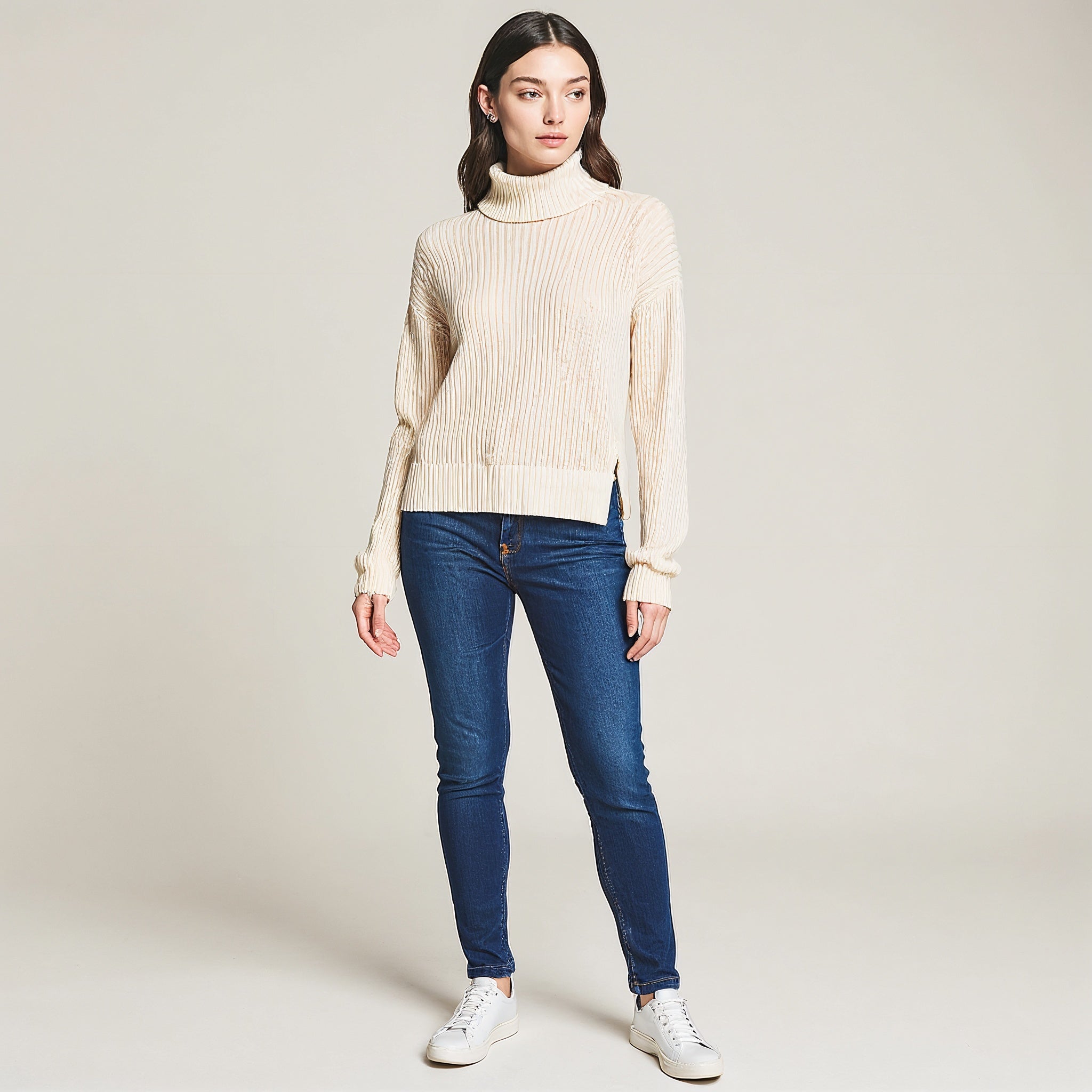 Ribbed Turtleneck Sweater