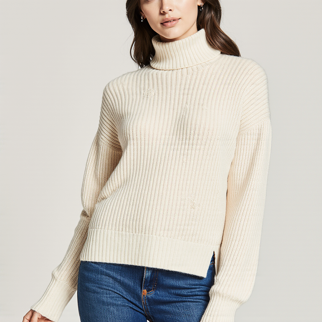 Ribbed Turtleneck Sweater