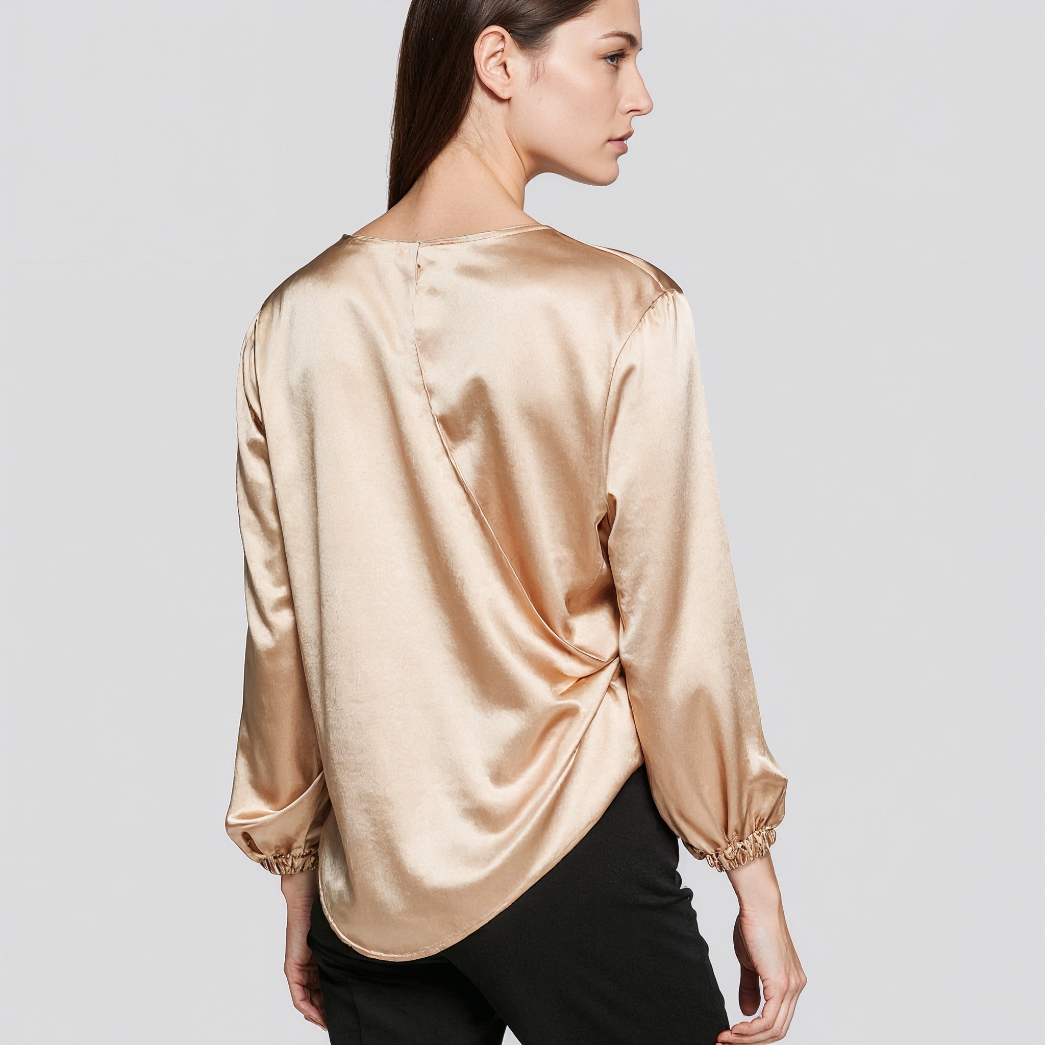 Satin Wrap Blouse